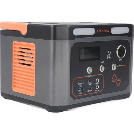 Tragbare 500-W-Powerstation, Notstromaggregat für den Außenbereich, Akku mit LED-Anzeige, 100–240-V-EU-Stecker (1/5)