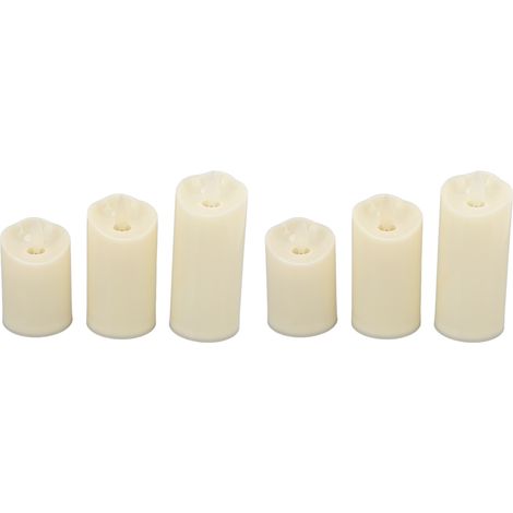 Lot de 6 bougies LED à piles, sans flamme, pour la décoration de fêtes.