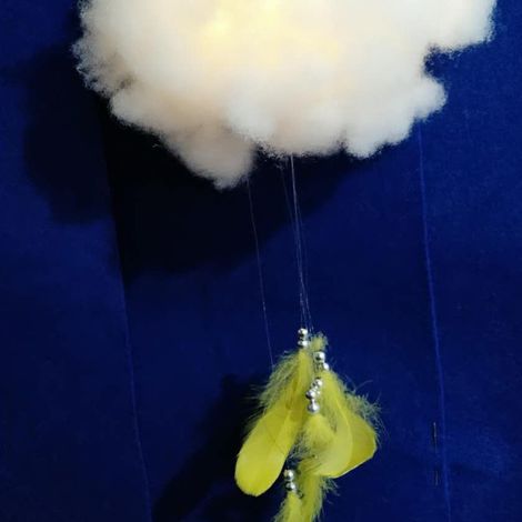 Décoration murale lumineuse DIY avec plumes oranges et kit d'éclairage pour chambre et salon (1/5)