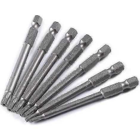 Jeu d'embouts Torx longs en acier à tête étoile T8-T30 de 75 mm (1/5)