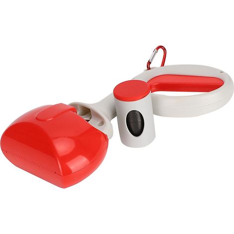 Ramasse-crottes portable rouge pour chats et petits chiens avec sacs poubelle - Équipement de nettoyage pour animaux de compagnie-AquaForge