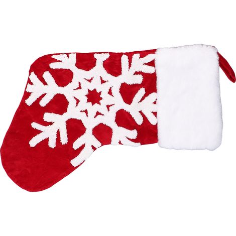 Chaussette de Noël mignonne, décoration de sapin de Noël, sac cadeau, pendentif de cheminée de Noël pour décoration de fêtes, flocon de neige (1/5)