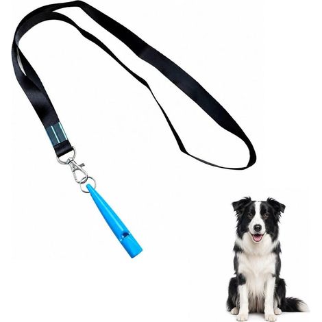 Sifflet Chien Rappel, Sifflet Ultrason Chien avec Cordon Long, Sifflet Dressage Chien Léger Portable, Sifflet Éducation Canine Bleu (1/5)