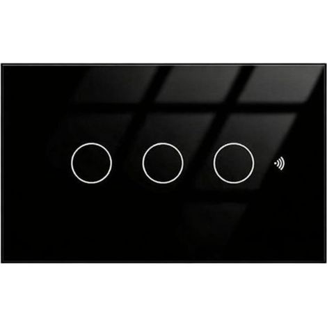 Interruttore Da Incasso Scatola 503, Touch Nero, WIFI 2.4G Matter, TUYA, Smart Life,Apple Home, Google Home, Alexa, SmartThings, 10A, AC 90-250V, 50/60HZ, 120X72X38mm, IP20,Disponibili 1,2,3 Tasti (3 (1/3)