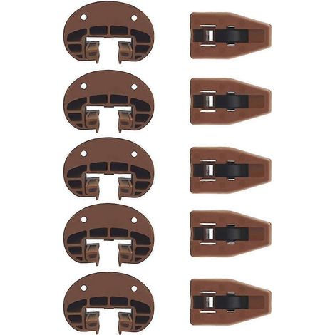 Glissières de tiroir en plastique, 5 paires avec butée à roulettes, pour tiroir de commode (1/5)