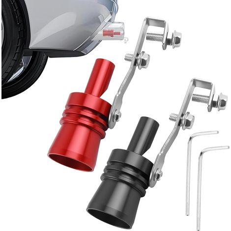 2Pcs Turbo Whistle, Sifflet D'échappement, Voiture Turbo Sound, Sifflet Pot Echappement Voiture, pour Tous Les Modèles de Véhicules (S, Noir, Rouge) (1/5)
