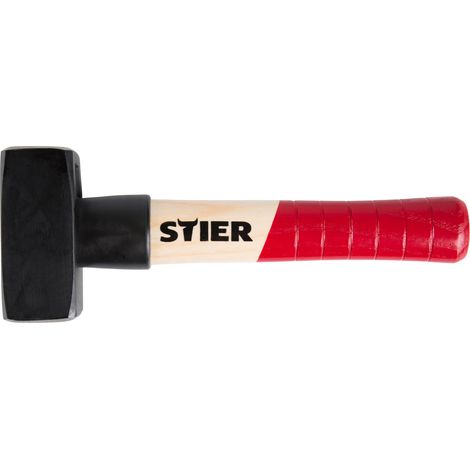 STIER Fäustel Robust+, 1500 g, mit Stiel-Schutzhülse, Spezialstahl, hohe Qualität, Langlebiger, geschmiedeter Fäustelkopf, hohe Qualität nach DIN 6475 (1/4)