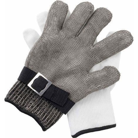Tablecraft set 2 guanti antitaglio in acciaio inox, nero taglia XL, professionale
