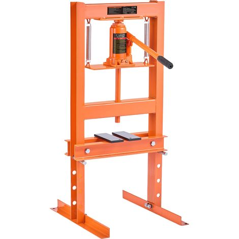 Presse d'atelier hydraulique 6 tonnes, châssis en H, plateau de presse, établi inclus. (1/5)
