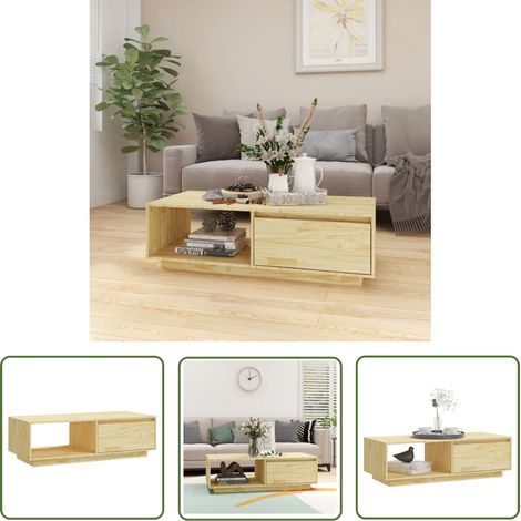 Table de salon - vidaXL Table basse 110x50x33,5 cm bois de pin massif - Table de cuisine (1/5)