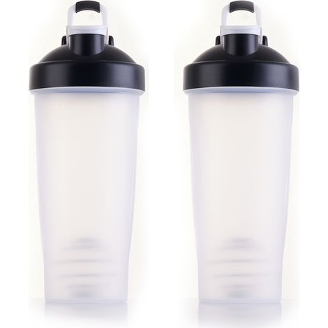 Bouteille Shaker - Plastique Sans BPA - 500 Ml - Étanche Avec Couvercle - Pour Smoothies Shakes Protéinés Et Vinaigrettes - Lot De 2 (1/5)