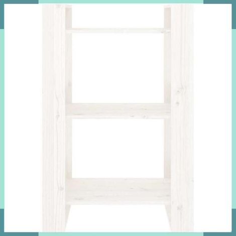813880 Bibliothèque/Séparateur de pièce Blanc 60x35x91 cm Bois de pin (1/5)