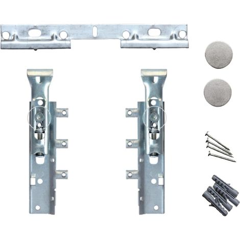 Evotrade – Crochets invisibles réglables pour meubles suspendus – Montage à pression – Fixation 65 kg – Acier anti-corrosion – Kit de montage inclus