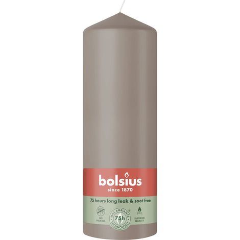 Bolsius Stumpenkerze helles taupe 20 cm Ø 6,8 cm Stumpenkerze