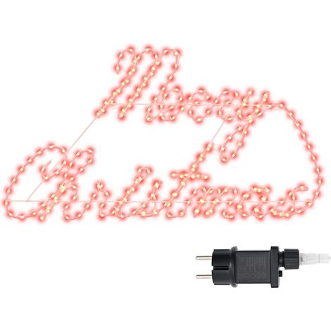 Cartel de Navidad con 216 LED Rojo 99 x 55 x 13 cm Hierro vidaXL (1/5)