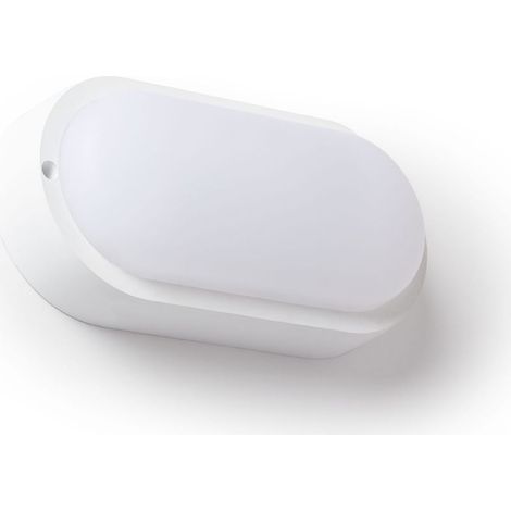 Plafonnier LED Ovale 25W Extérieur 94x198 mm IP65 avec Détecteur de Mouvement et Crépusculaire Hublot White 6500K Blanc froid (1/5)