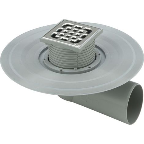 Viega Advantix drain de balcon/terrasse 557072 DN 50, plastique gris, drain horizontal, sans siphon (1/4)