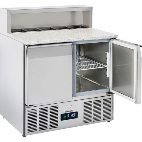 Saladette de préparation 700 mm - 2 portes GN 1/1 - Granit - L 900 x P 700 x H 1 090 mm - 142,4 W / 230 V - Casselin