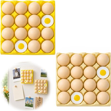 Aimants Décoratifs Frigo, 2 Pièces Aimants en Forme d’Œuf, Magnets Amovibles pour Tableau Magnétique et Whiteboard, Petits Aimants Originaux pour Cuisine, École, Casier, Idée Cadeau Ludique (1/5)