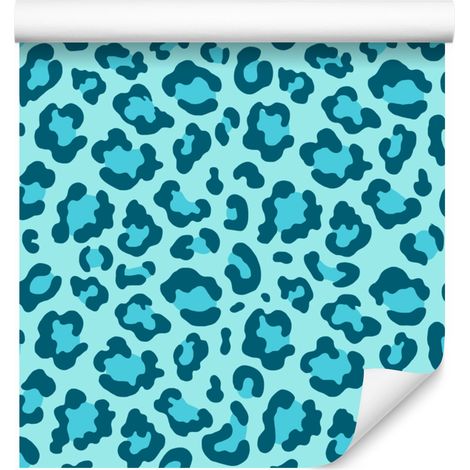 Papier peint imitation peau d'animal bleue, turquoise et céladon 50x1000 cm (1/5)