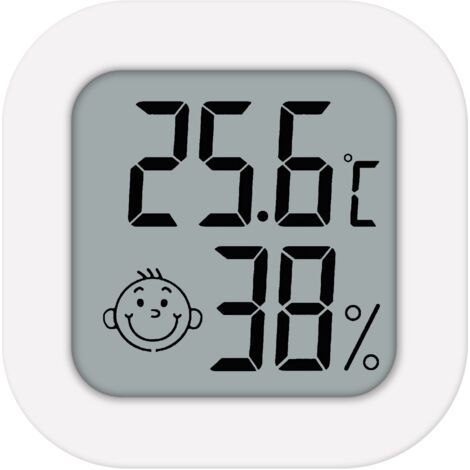 Mini Thermomètre Hygromètre Intérieur, Digital Thermo HygromèTre Indicateur Précision D'ambiance Moniteur de Température et Humidimètre (blanc) (1/5)
