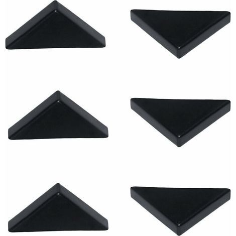Protège-angles noir en PVC souple pour vitrages, miroirs et carrelages – Forme triple, lot de 20 pièces (1/5)