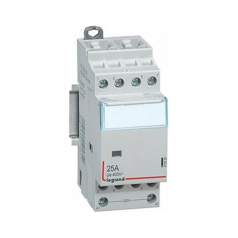 Contacteur de puissance CX³ bobine 230V à fermeture sans commande manuelle - 4P 400V - 25A - contact 4F - 2 modules - 412535 - LEGRAND