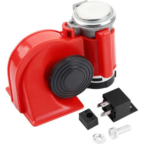Bocina neumática eléctrica, resistente a los golpes y duradera, con bomba de aluminio cromado, sirena para coches, camiones y motocicletas, 12 V.