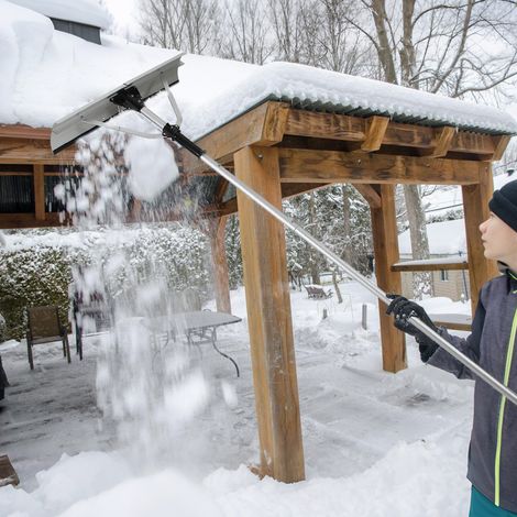 TolleTour Râteau de Toit à Neige Extensible 1.96-6.96 m Déneigement de Toit en Aluminium avec Lame 70.5 cm et 5 Extensibles pour Véhicules Toit (1/5)