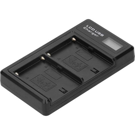 Chargeur double pour batterie au lithium avec écran LCD et base de chargement USB pour NPF550 (1/5)