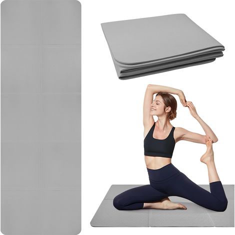 Tapis de yoga pliable Tapis de fitness Portable Tapis de pilates de gymnastique en TPE Tapis de yoga de voyage Tapis de sport pour pilates,gymnastique,entraînement et voyage,183 x 61 x 0,5 cm (1/5)