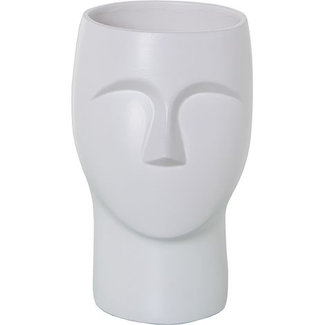 24 cm Keramikvase Matt White Face 13x14x24cmpour alle Stile, um dem Zuhause eine Note zu verleihen (1/4)