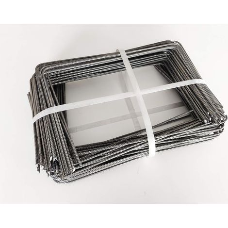 Lot de 100 Large XL Agrafes 30cm par 20/20cm fixation Métal pour toile de paillage ou geotextile avec pointes biseautées (1/3)