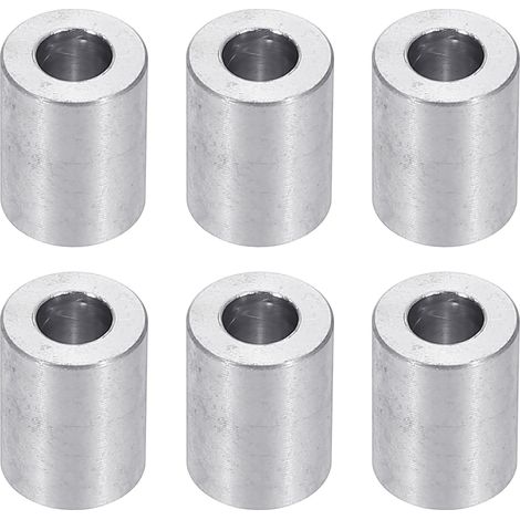 Rondelles en Aluminium M6, 6pcs Entretoise Métallique à Vis Ronde, Rondelle Plate pour Vis Tige Écrous Boulons, Bague d'Écartement en Métal 6.2mm ID x 12mm OD x 16mm Hauteur (1/5)