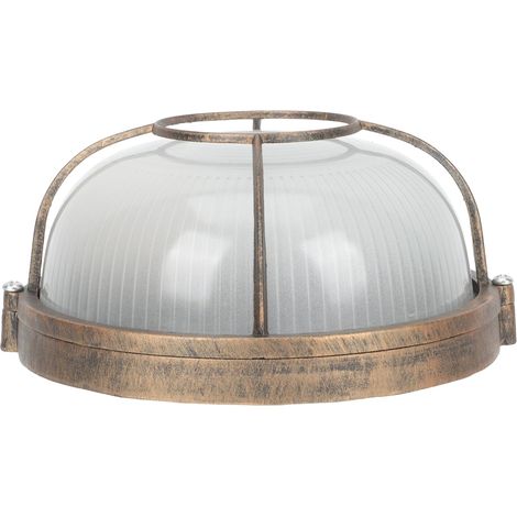 Applique Murale Extérieure En Métal Vintage Ronde Petit Modèle - Lampe De (1/5)