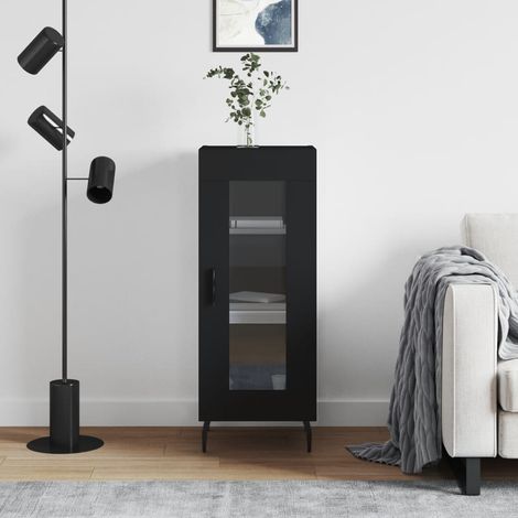 Buffet bas,Buffet Commode industriel Noir 34,5x34x90 cm Bois d'ingénierie -QS13131 (1/5)