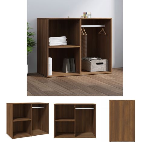 The Living Store - Regal für Schminktisch Braun Eichen-Optik 80x40x65 cm (1/5)