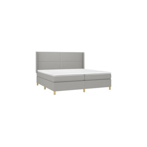 Sommier à lattes de lit matelas LED Gris clair 200x200 Tissu (1/5)