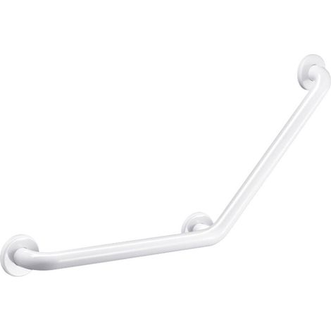 Ccykxa – Barre de maintien coudée 135° en inox 304 époxy blanc – Dimensions 450 x 450 mm – Charge maximale 200 kg – Fixations invisibles - 45cm45cm (1/4)