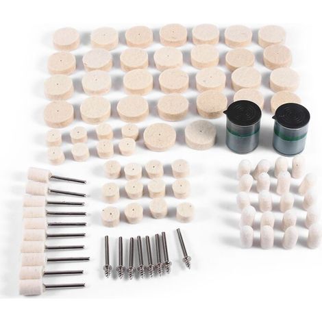 Kit de polissage pour outils rotatifs – 90 disques en feutre doux abrasif, diamètre 25 mm, lot mixte prémonté