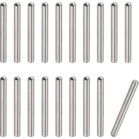 2.5 x 25 mm Dowel Pins, 20pcs 304 Stainless Steel Round Flat Head Chamfered End Dowel Wood Bunk Bed Shelf Pegs Support Shelves Tie Elements (1/5)