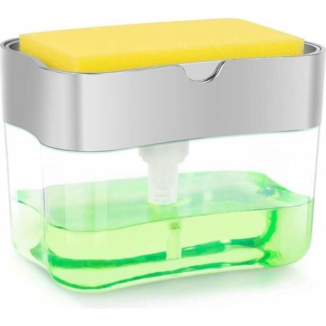 MUMU Soap Dispenser, Sink Sponge Holder, Dish Soap Dispenser, Kitchen Utensil Soap Dispenser (Wick)