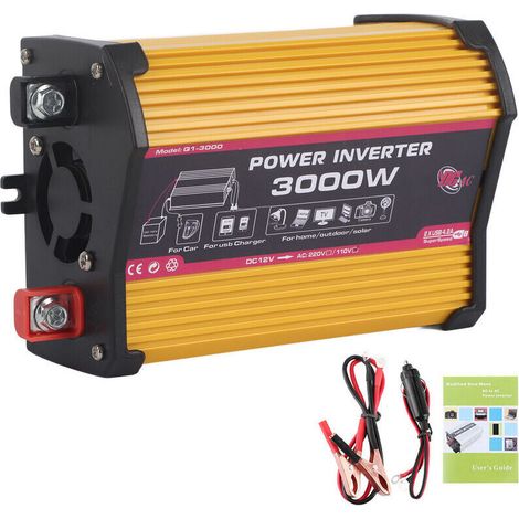 300W Onduleur de Voiture, Double convertisseur de Puissance Automatique d'inverseur de Voiture USB  Adaptateur à Onde sinusoïdale modifiée Convertisseur de tension (1/5)