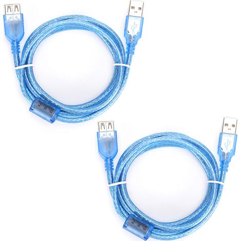 2 mètres câble rallonge USB 2.0 mâle vers femelle adaptateur de données 1.5M lot de 2 (1/5)