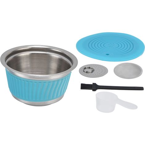 Capsule Rechargeable en Acier Inoxydable pour Machine à Café Dolce Gusto - Filtre Réutilisable Bleu (1/5)