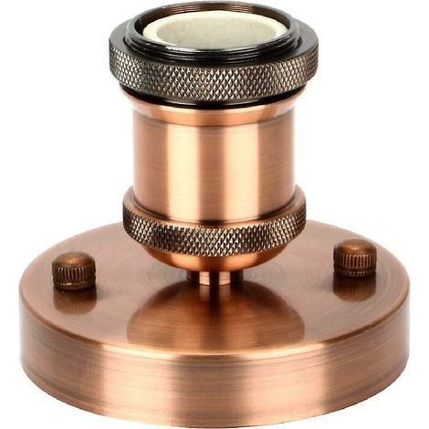 Edison E27 Vintage-Lampenfassung, Adapter, Retro-Kronleuchterfassung, kabellos, Keramik-Innenseite, 1 Stück, Antikmessingrot (1/4)