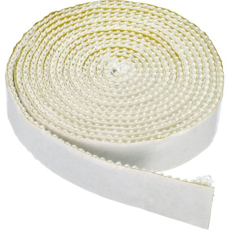 Joint de poêle à bois en fibre de verre auto-adhésif plat résistant aux hautes températures pour poêles à bois, cheminée, porte Blanc 2,5 x 300 cm (1/5)