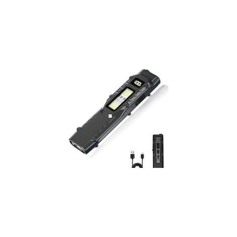 Lampe torche tactique rechargeable, avec 5+4 modes, équipée d'une lumière UV, indice d'étanchéité IPX4, adaptée à un usage quotidien, au camping et aux situations d'urgence. (1/5)