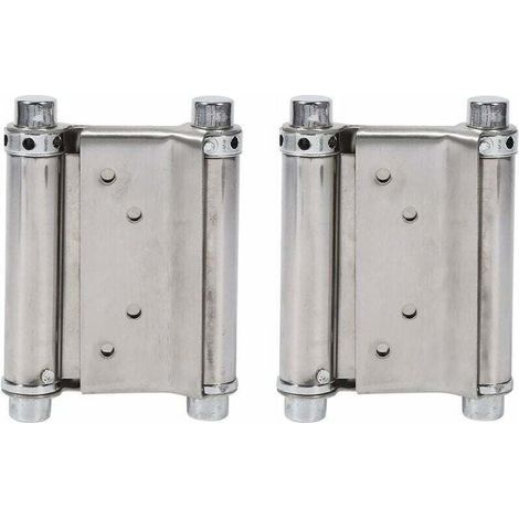 2Pcs Charnières À Ressort Double Action en Acier Inox Charnières de Porte de Saloon Gond Porte Battante, Capacité de Charge Jusqu'à 15 Kg (1/5)