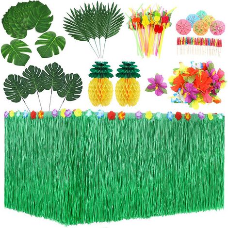 60 feuilles de palmier artificielles en tissu de soie, souples et pliables, décoratives pour une fête